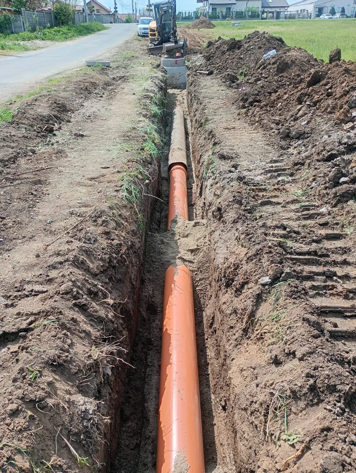 Extindere rețea apă-canal pe stradă rezidențială lângă Timișoara